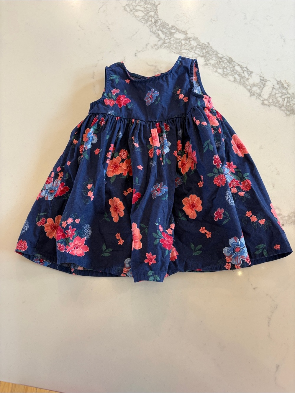 LC Waikiki Baby Navy Floral Romper - Pink & Coral Blossoms